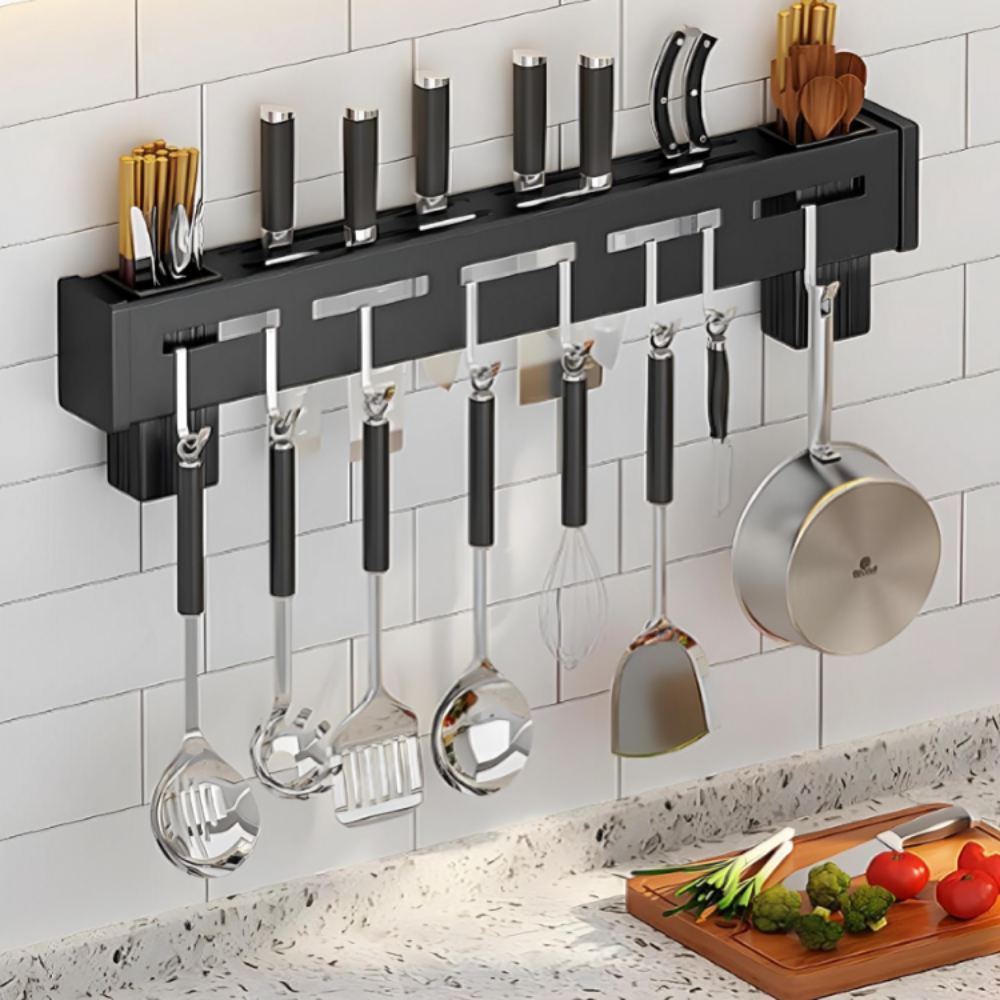 NOVO:Suporte Para Armazenamento De Facas Ganchos Talheres Utensílios De Cozinha De Ferro
