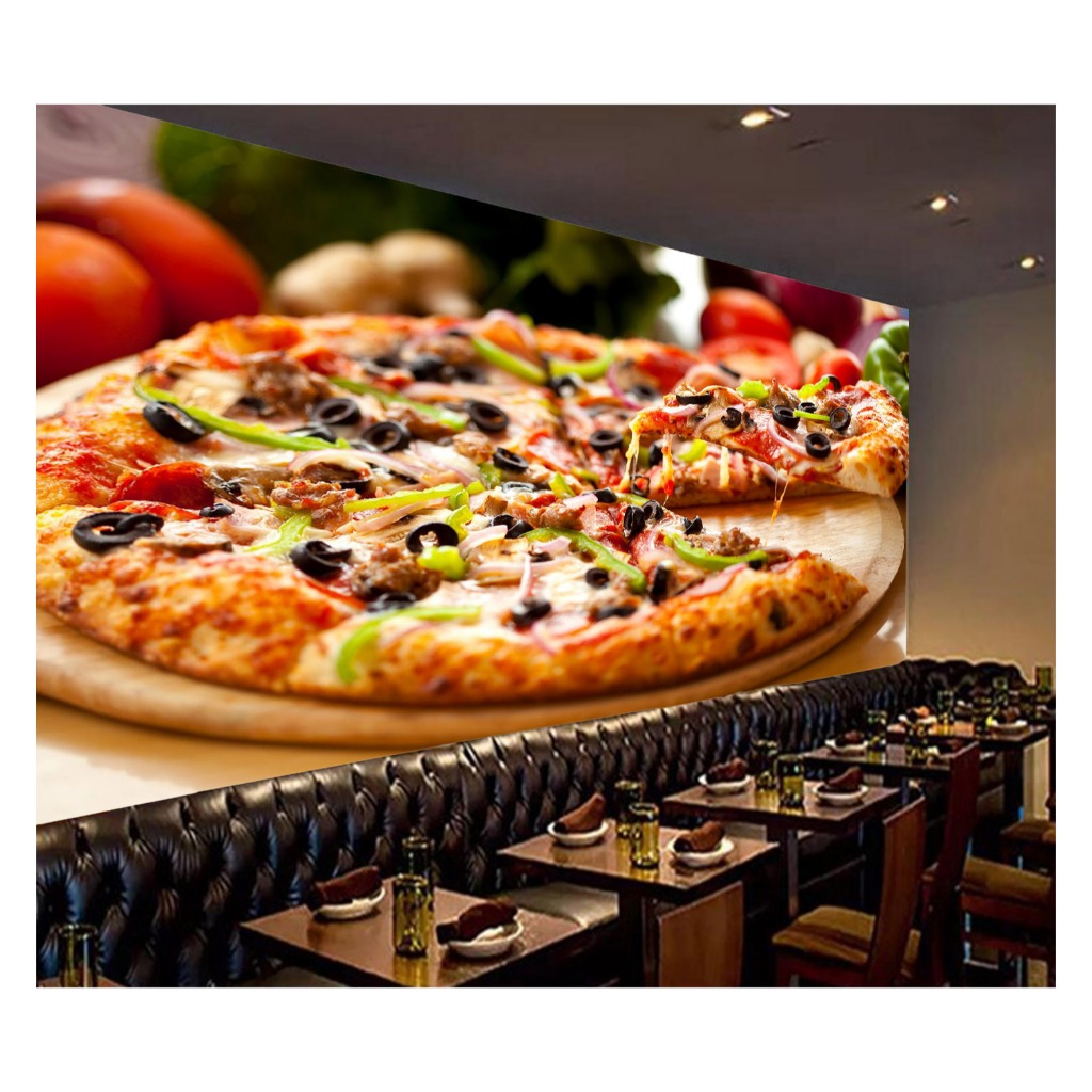 Adesivo de parede Pizza Pizzaria Massa  papel de parede Painel  m² AL 133