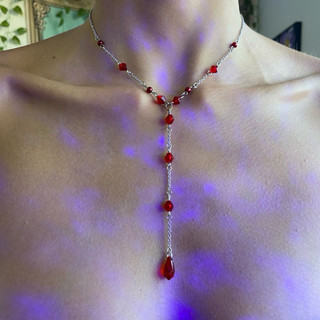 Colar estilo Rosário vermelho Aço inox Terço de Cruz Aesthetic Gótico Alternativo Punk Rock Gargantilha Choker