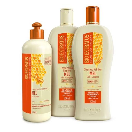 Kit Mel (500mL) Shampoo, Condicionador e Finalizador