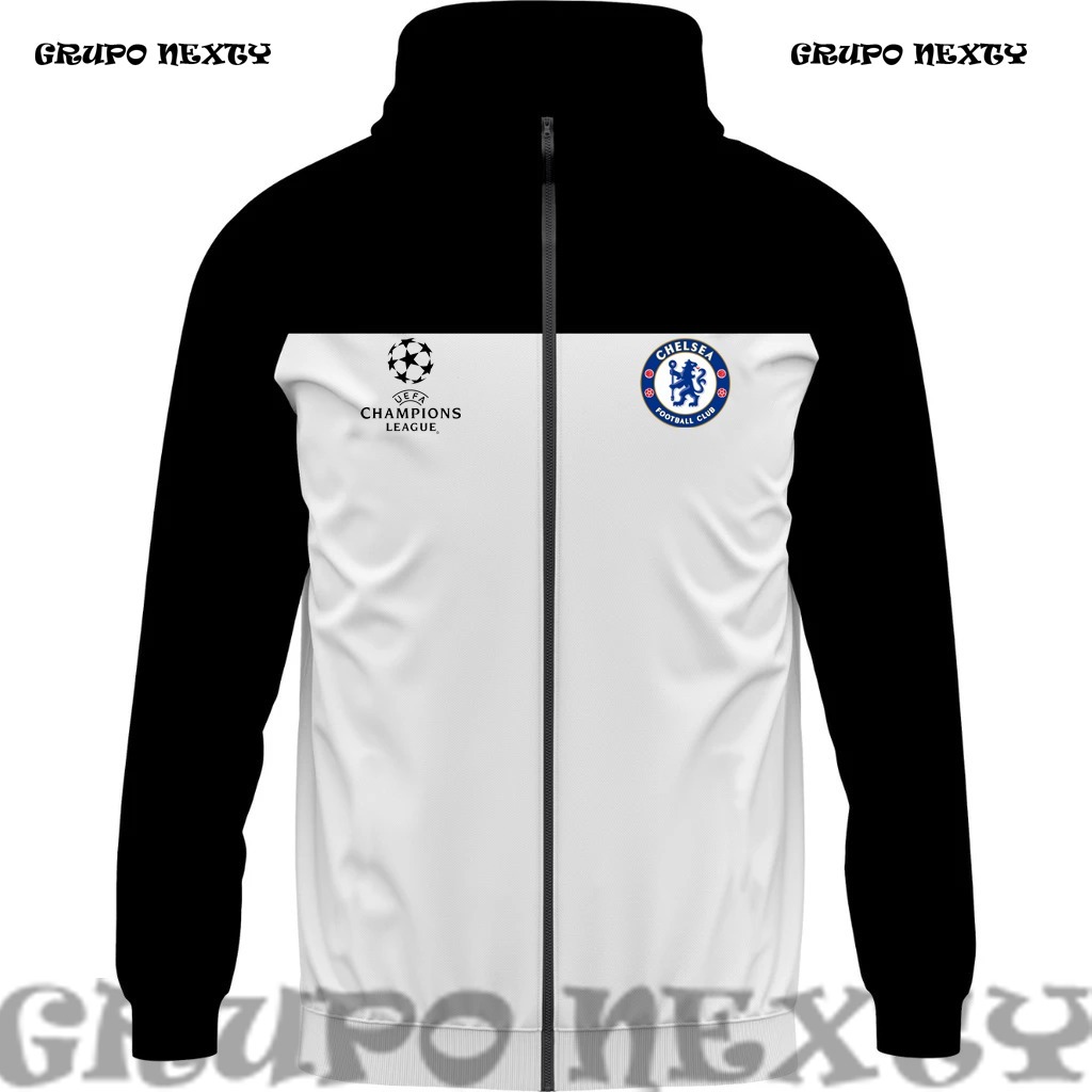Corta Vento Chelsea Football Club Champions League Liga Casaco Blusa De Frio Masculina Manga Longa Capuz Jaqueta Preta