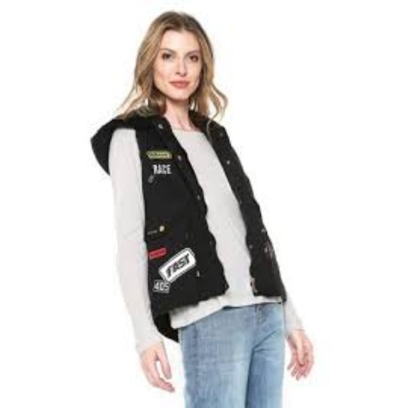 Colete Facinelli by Patches PretoMOONCITYColete Facinelli by MOONCITY Patches Preto
