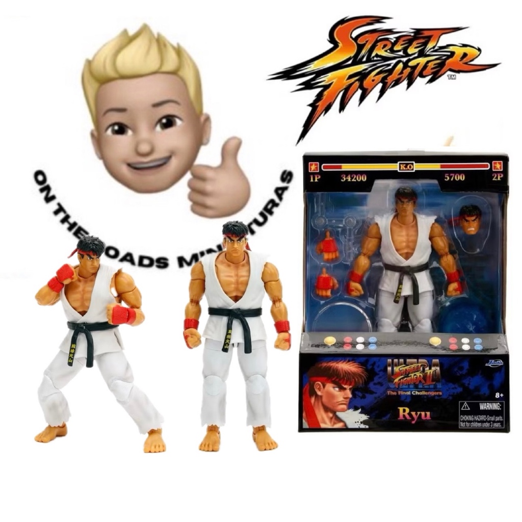 Miniatura Action Ryu Edição Limitada Roupa Branca - Ultra Street Fighter Il - Jada Toys
