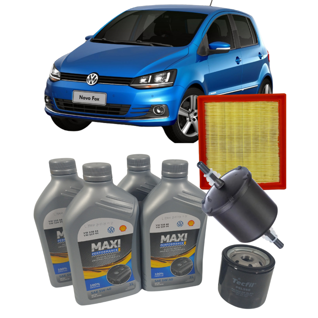 Kit Troca de Óleo e Filtros 5w40 Sintético Volkswagen Fox 1.6 16v 2014 em diante em Oferta na Shopee