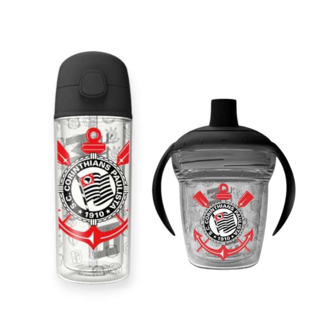 kit garrafa Pop 270ml  e copo infantil de transição anti engasgo Helsim