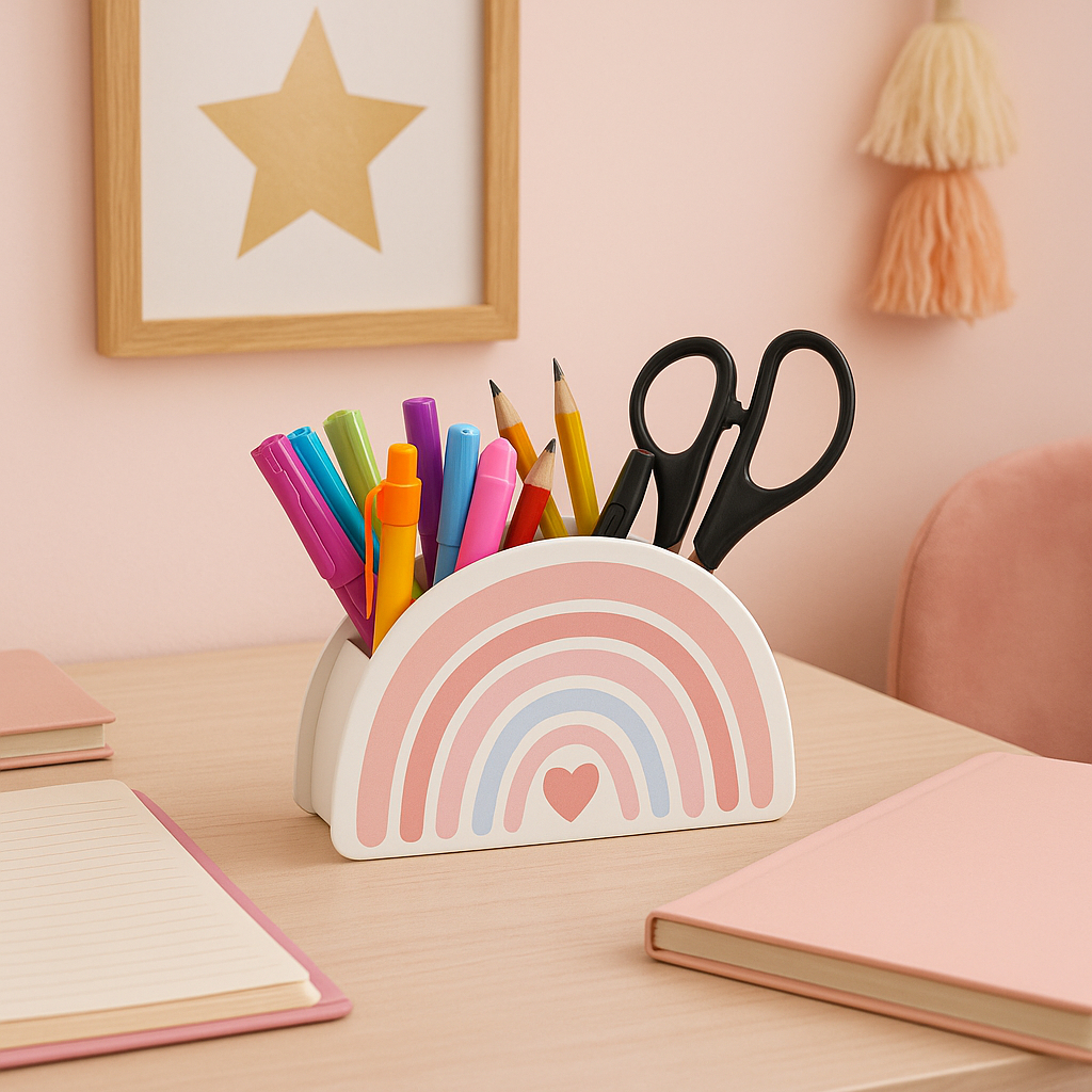 Porta Lápis Canetas E Acessórios Arco Íris - Geguton em Oferta na Shopee