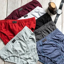 Kit 7 Cueca Adulto Básica modelo tradicional comum - SLIP 100% Algodão diversas cores