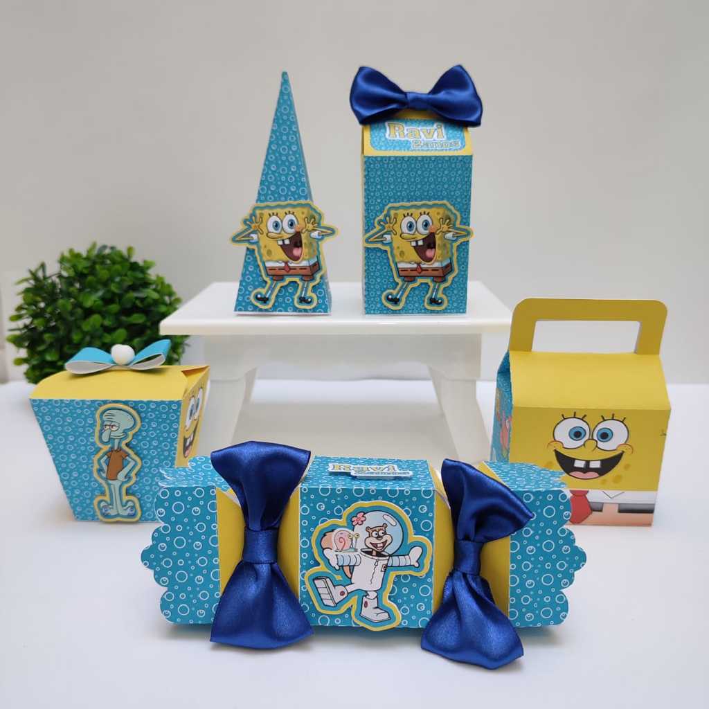 Kit Festa Bob Esponja- Lembrancinhas aniversário- Lembrancinhas Personalizadas- Papelaria Personalizada