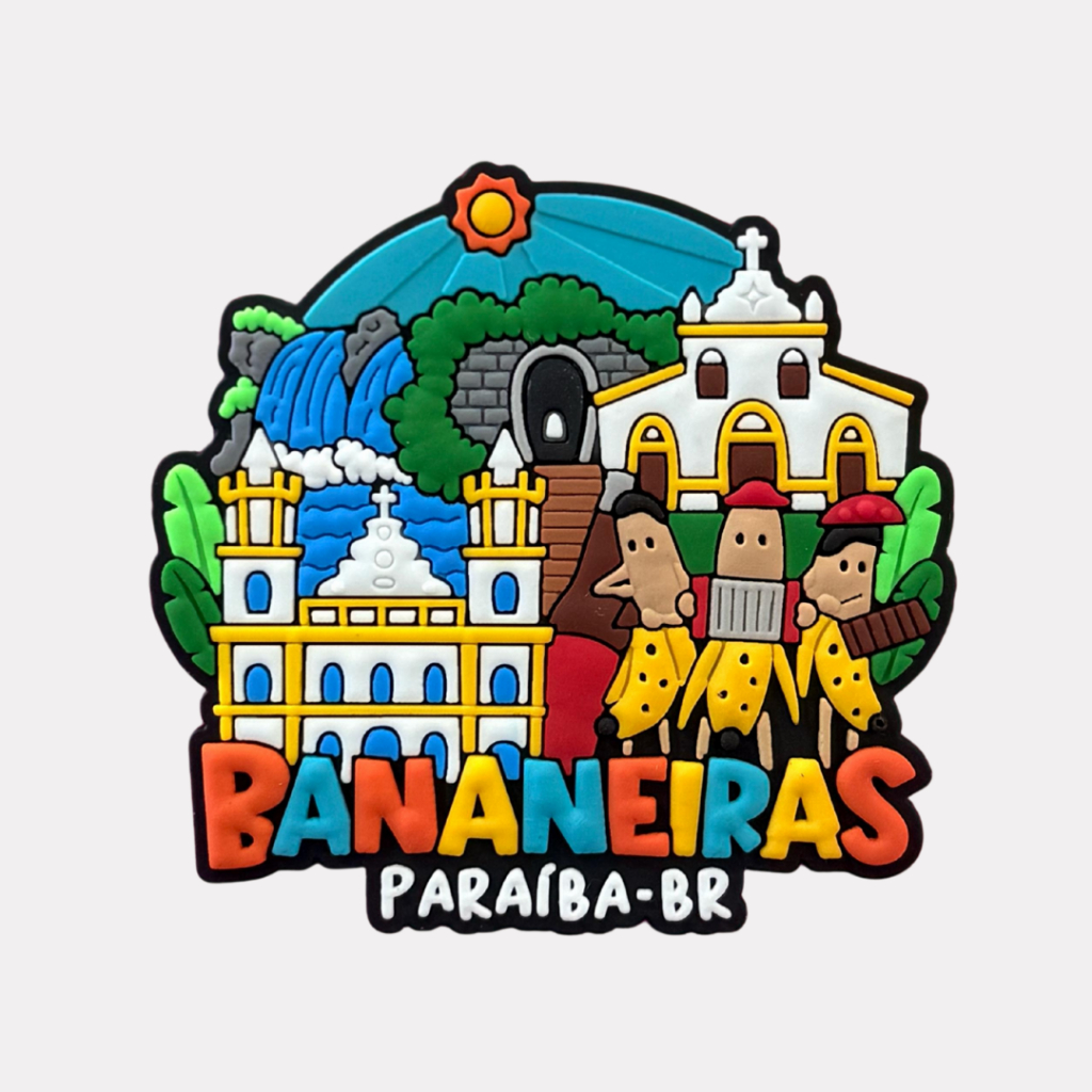 Imã de Geladeira Emborrachado Bananeiras PB - Lembrança Praça Igreja Nossa Senhora do Livramento em Oferta na Shopee