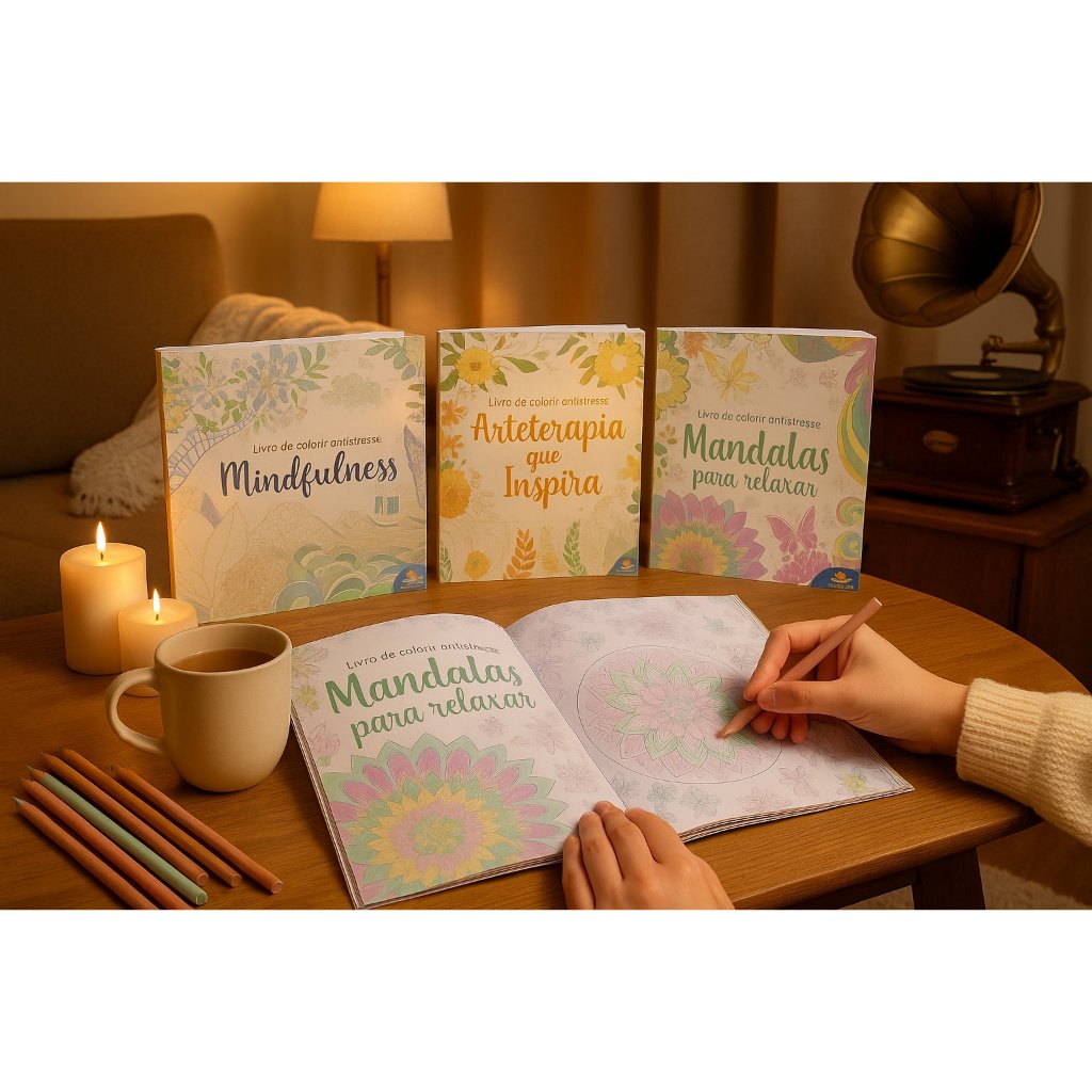 Livro de Colorir Antiestresse para Adultos - Arte Terapia, Relaxamento e Bem-Estar em Oferta na Shopee