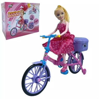 Boneca Com Bicicleta Ciclista Articulada Musical Anda E Luz em Oferta na Shopee