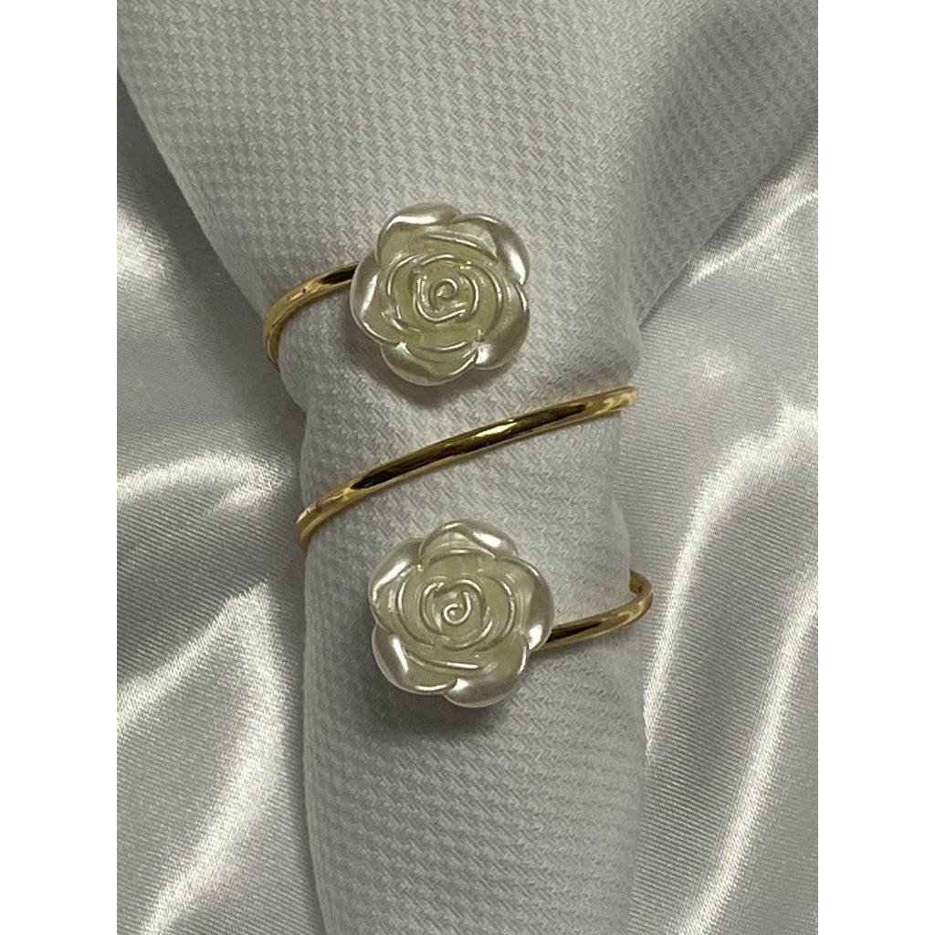 6 ou 12 Porta Guardanapo Argola Mesa Posta Anel Metal com Strass