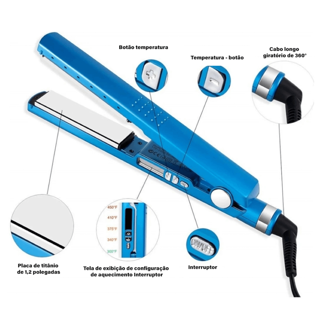 Chapinha Nano Titanium com Placas de Titânio Modelo NANO-PRO