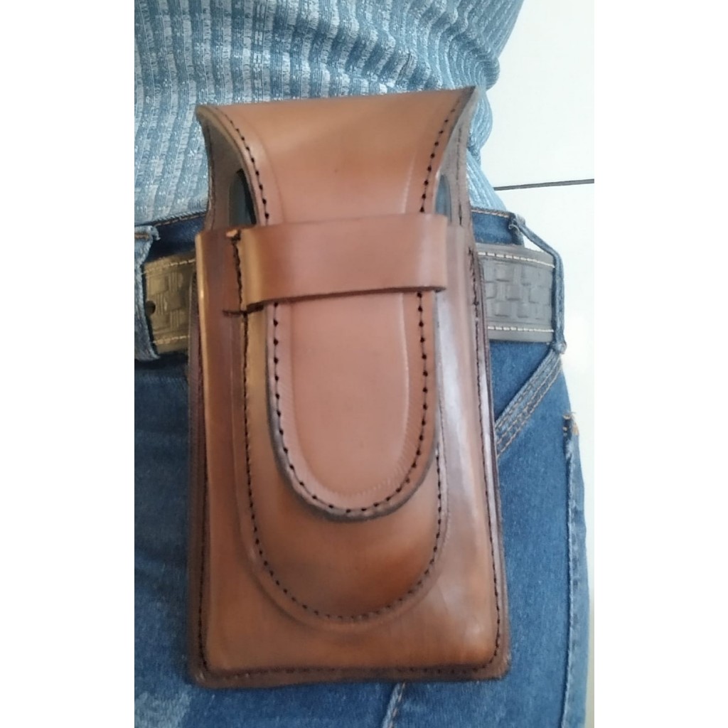 Capinha Bainha para Celular de Couro Legítimo com Canivete