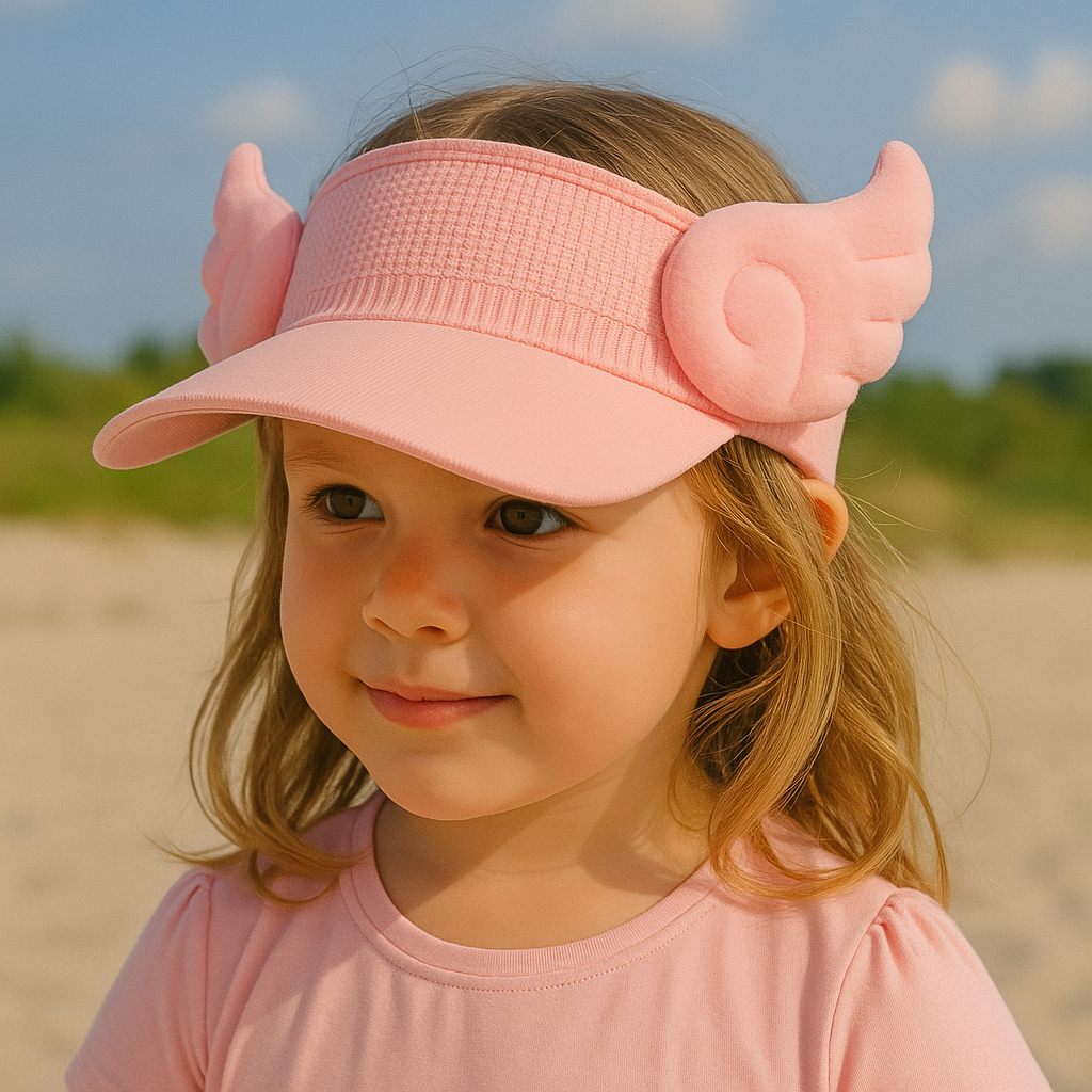 Viseira de praia infantil asas proteção solar chapéu boné de criança em Oferta na Shopee