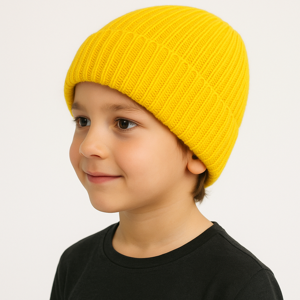 Touca gorro de lã canelada infantil várias cores feitas no Brasil