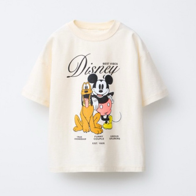 Camiseta infantil Off White Mickey e pluto, camiseta Disney retrô 100% algodão