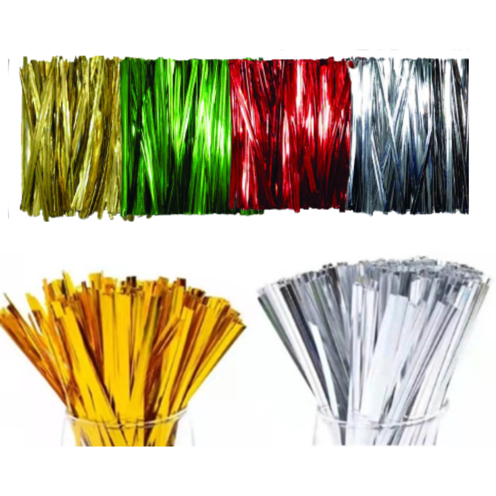 Kit 300 Fecho Amarrilho  Metálico Prático Dourado Lacre Arame 10cm Embalagem Amarrar Lembrancinha Decoração em Oferta na Shopee