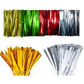 Kit 300 Fecho Amarrilho  Metálico Prático Dourado Lacre Arame 10cm Embalagem Amarrar Lembrancinha Decoração em Oferta na Shopee