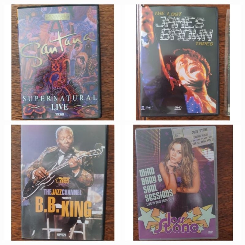 kit 4 DVD originais, Joss Stone, James Brown, B B King e Santana