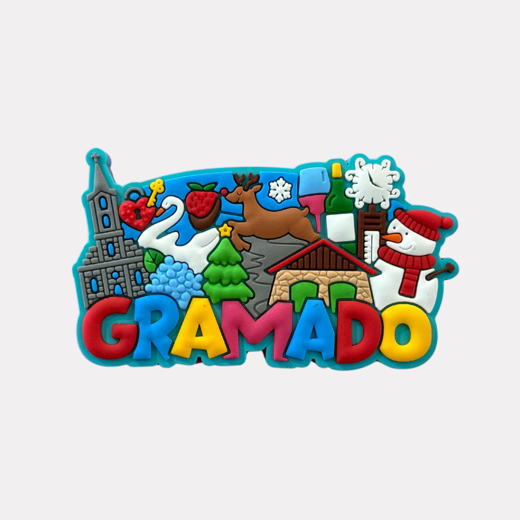 Imã de Geladeira Emborrachado Gramado RS Cenário - Lembrança Serra Gaúcha Pórtico Rua Torta