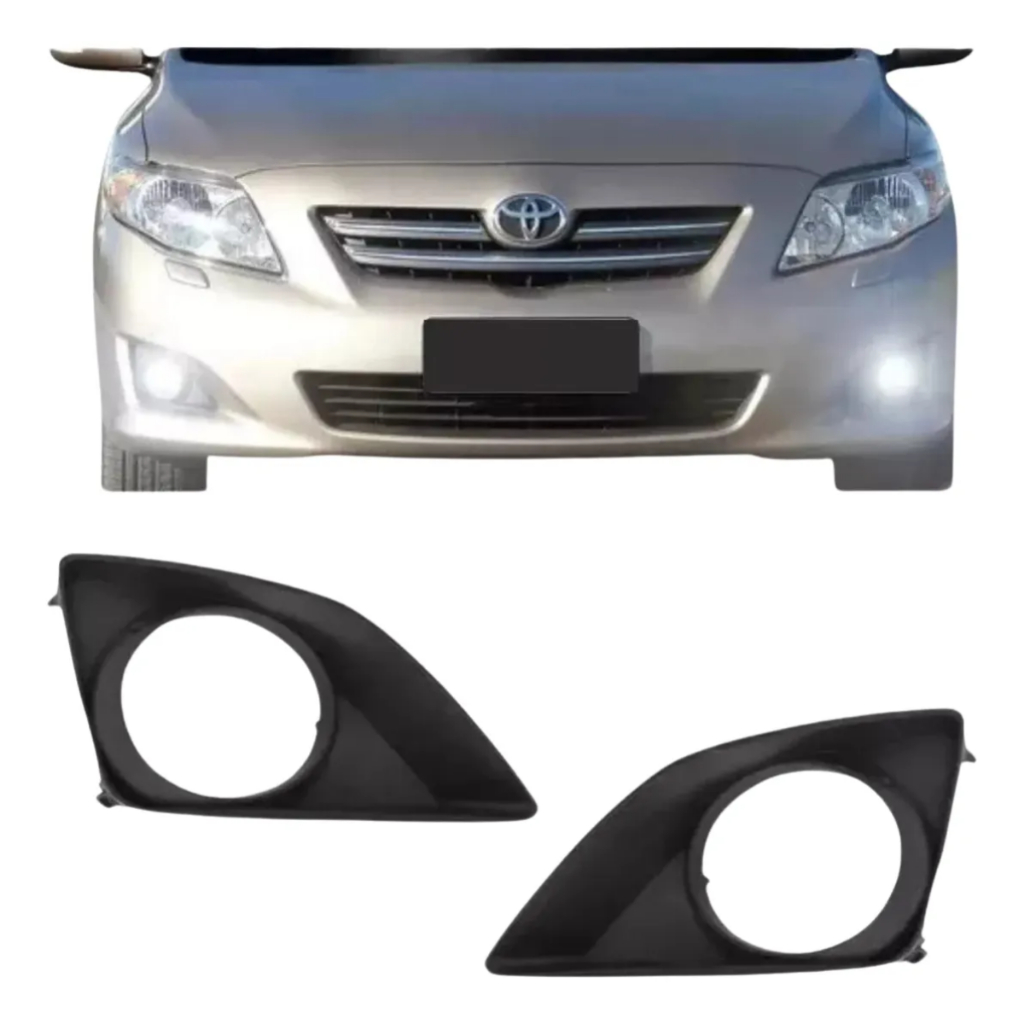Par Moldura Farol Milha Corolla 2009 2010 2011 Com Furo
