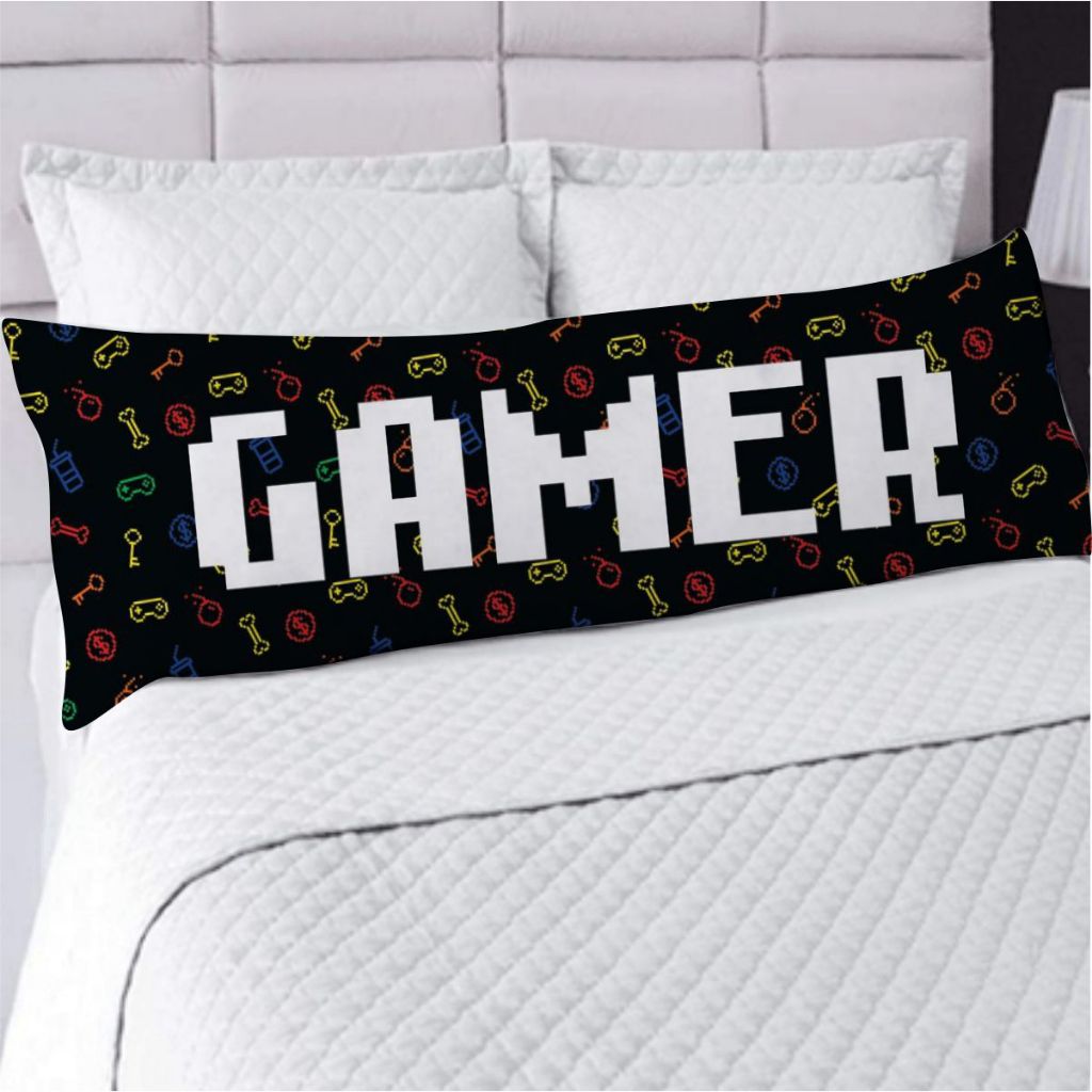 Fronha Avulsa para Travesseiro de Corpo Xuxão 125cm x 45cm Gamer Over -Estampa Game em Oferta na Shopee