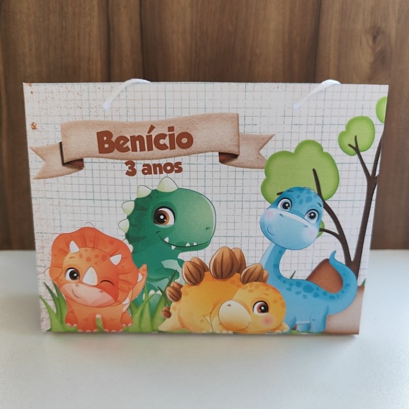 Sacolinha Personalizada Dinossauro - Pegue e Monte em Oferta na Shopee
