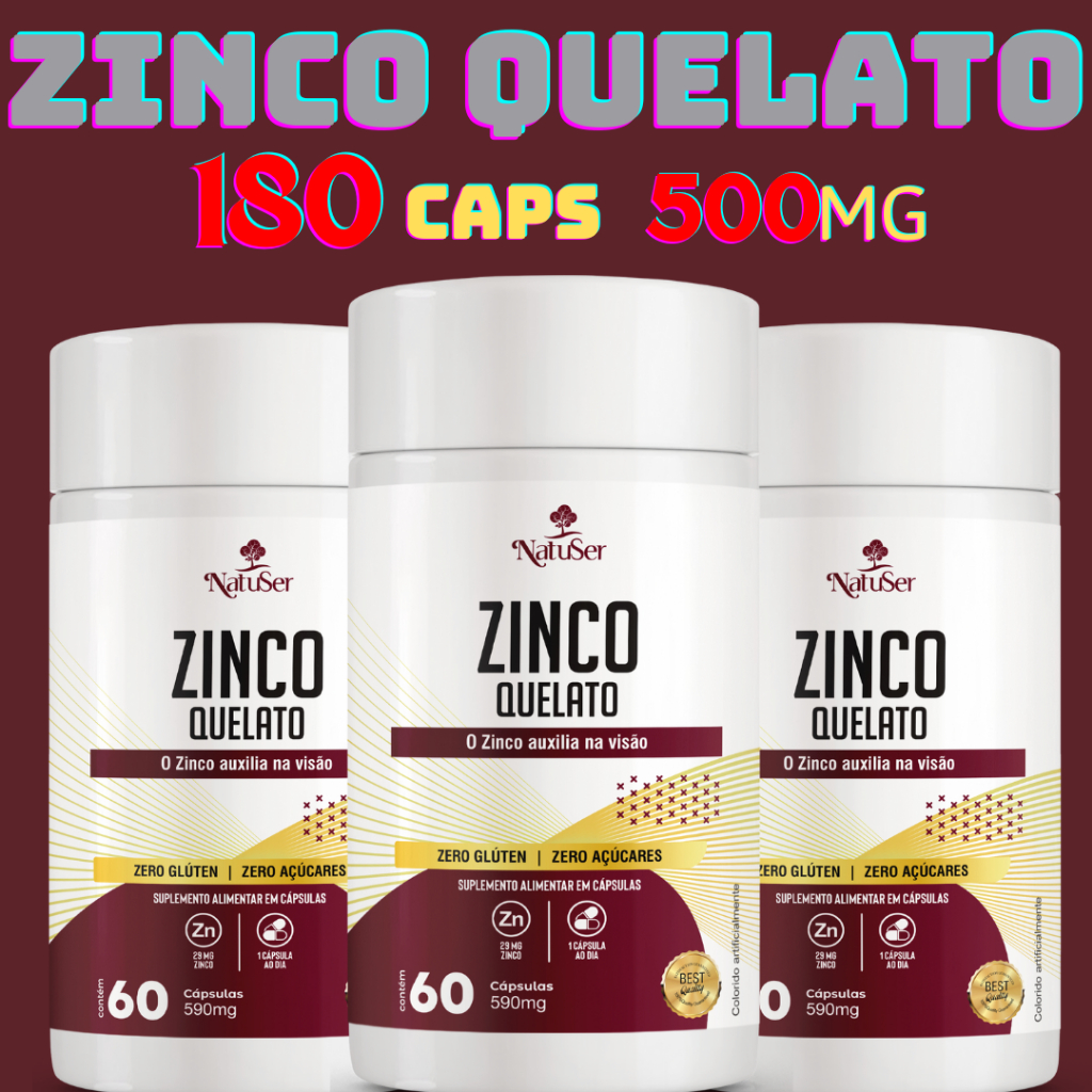 Zinco Quelato 29mg 60 Cápsulas -Natuser