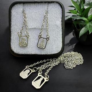 Escapulário Aço Inox Sagrado Coração de Jesus e Nossa senhora Aparecida Promoção em Oferta na Shopee