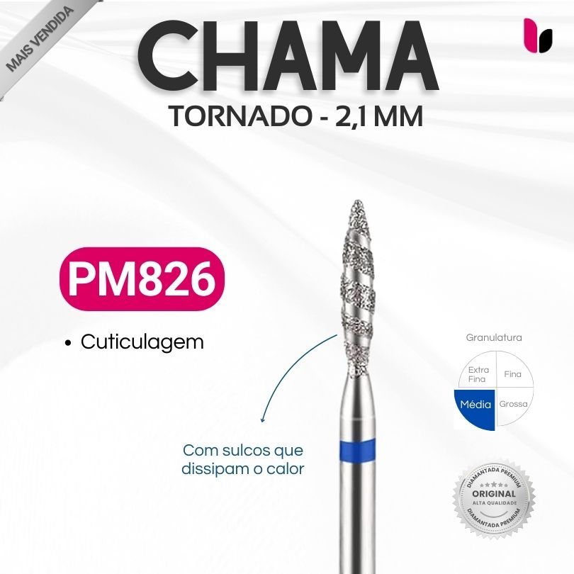 826 - Broca Diamantada - Chama Tornado - 2,1mm em Oferta na Shopee