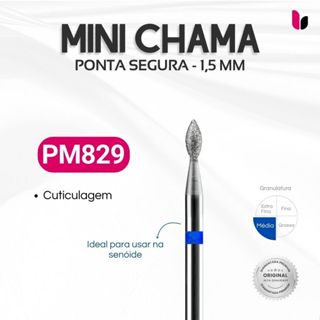 829 - Fresa Diamantada -  Mini Chama Ponta Segura - 1,5mm em Oferta na Shopee