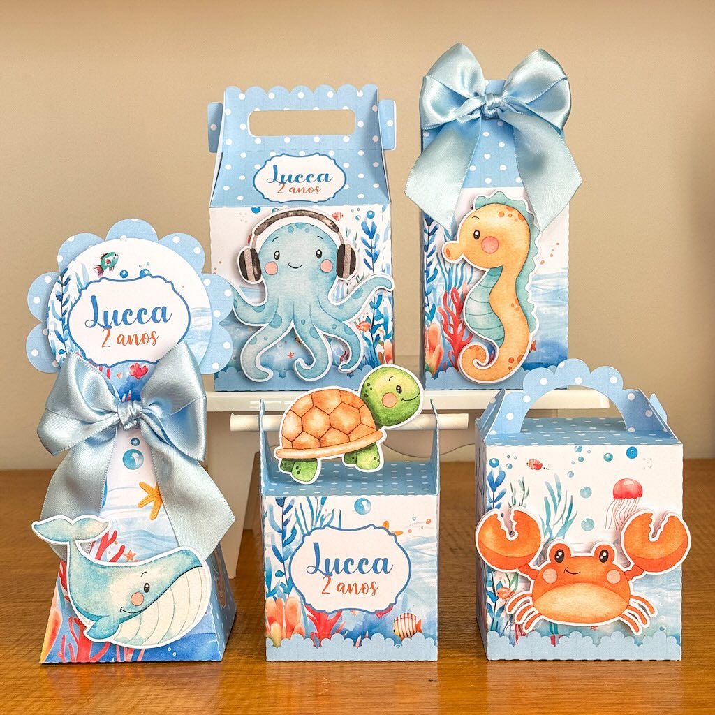 Fundo Do Mar Menino KIT Pegue e Monte Lembrancinha De Festa Lembrancinha Personalizada Festa Infantil