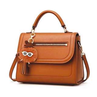 Bolsa Feminina Média Com Chaveiro Tira Colo Faixa de Mão De Couro Tranversal XQ5006#
