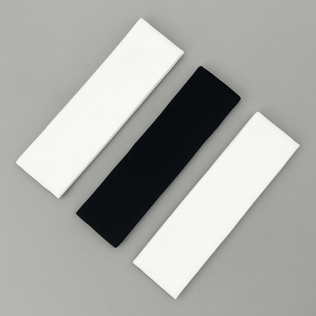 Kit de Faixas de Cabelo para Academia e Esportes - Cores Branco e Preto