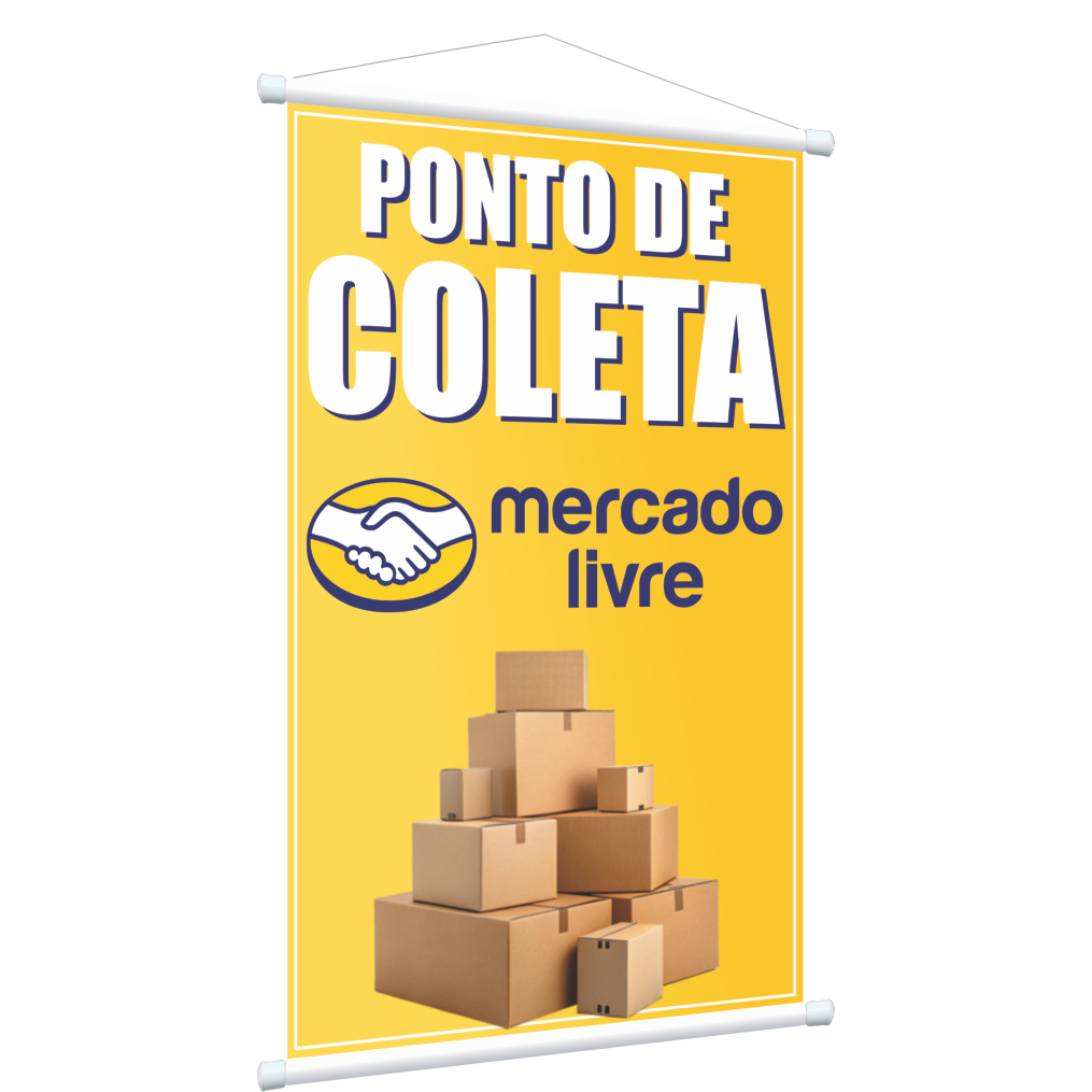 Banner Ponto de Coleta Mercado Livre 1m x 63cm