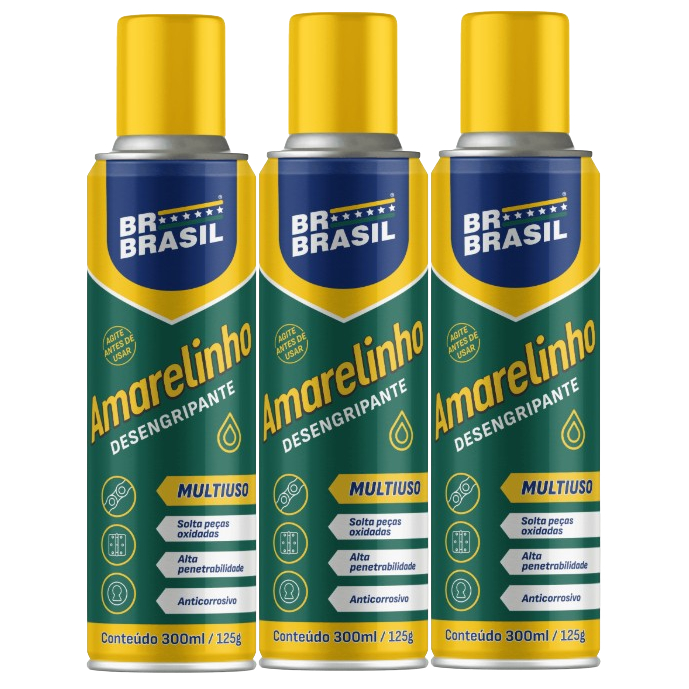 Desengripante Spray 3unidades Anti Ferrugem BR Brasil 300ml