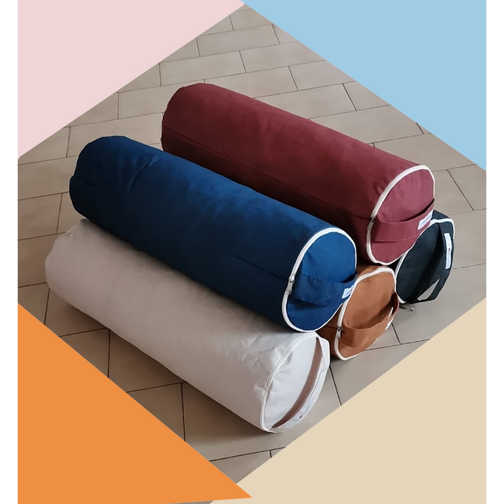 Imagem BOLSTER YOGA  CILINDRICO GRANDE TECIDO HIDRORREPELENTE DA KARSTEM Ø  ~ 22CM COMPR ~68
