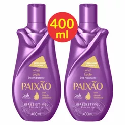 Kit 2 Hidratante Paixão Irresistível com Óleo de Amêndoas ação desodorante 400ml