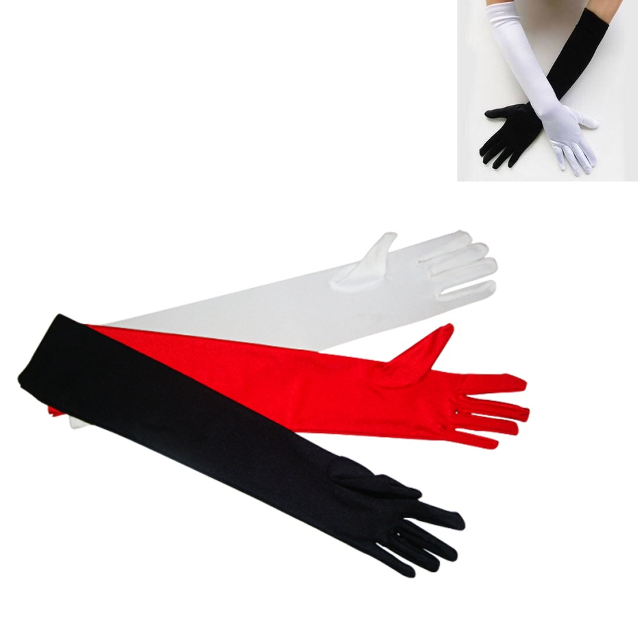 Par De Luva Longa / Curta para Festa Fantasia Carnaval Branca/Preta/Vermelha em Oferta na Shopee