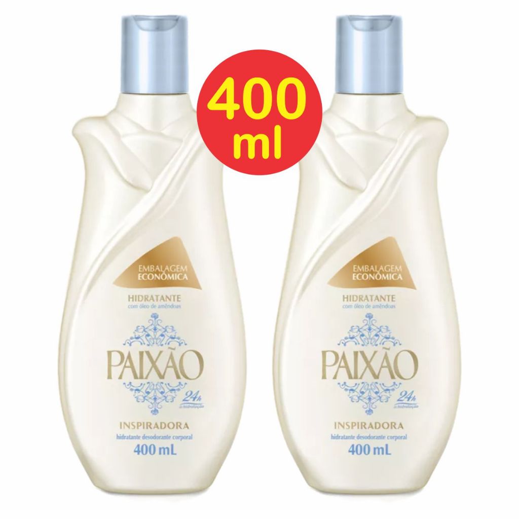 Kit 2 Hidratante Paixão Inspiradora com Óleo de Amêndoas Ação Desodorante 400ml em Oferta na Shopee