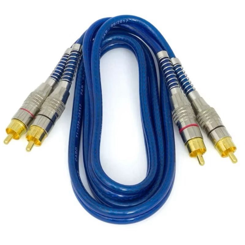 Cabo Rca 1 Metro Dupla Blindagem Cobre 1m Blindado Azul 5mm em Oferta na Shopee