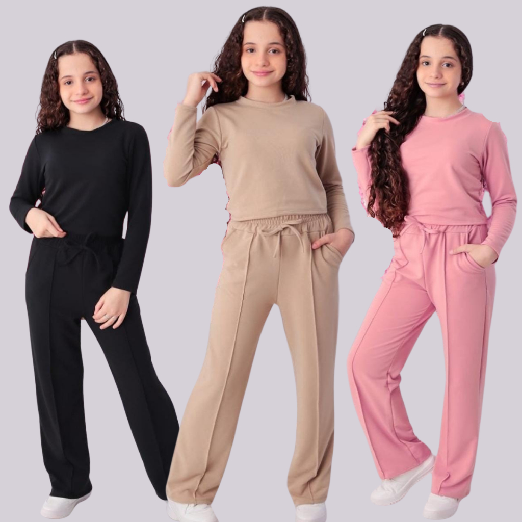 Conjunto Infantil e Juvenil Menina Tecido Moletinho