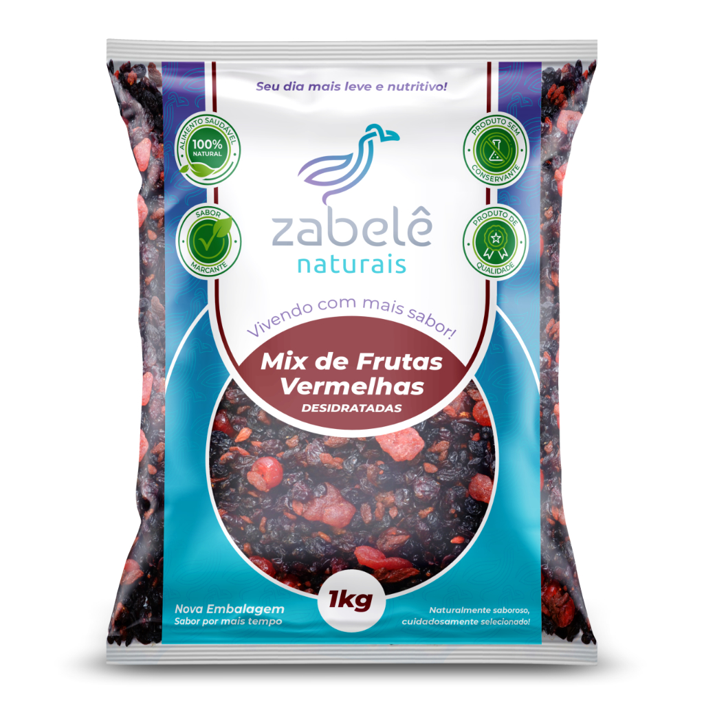 Mix de Frutas Vermelhas Desidratadas 1kg- Zabelê Naturais