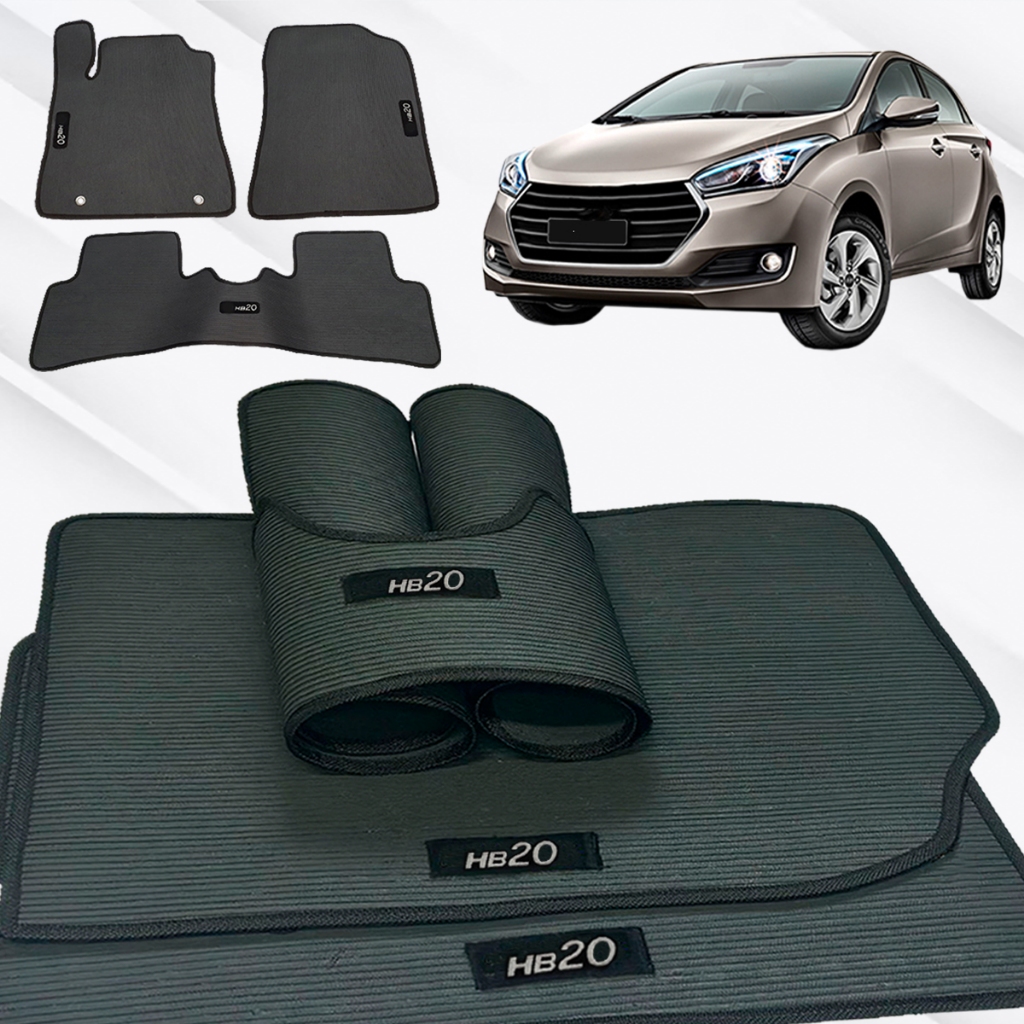 Tapete De Borracha Compatível Com Hb20 Hatch Traseiro Inteiriço