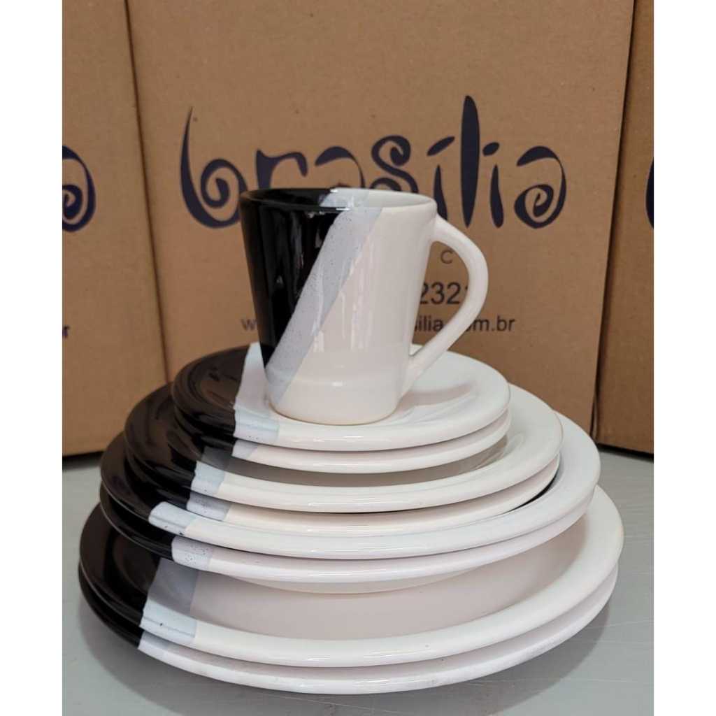 Jogo de Jantar Louças Pratos e xícaras de Ceramica Completo com 10 peças ENVIO IMEDIATO