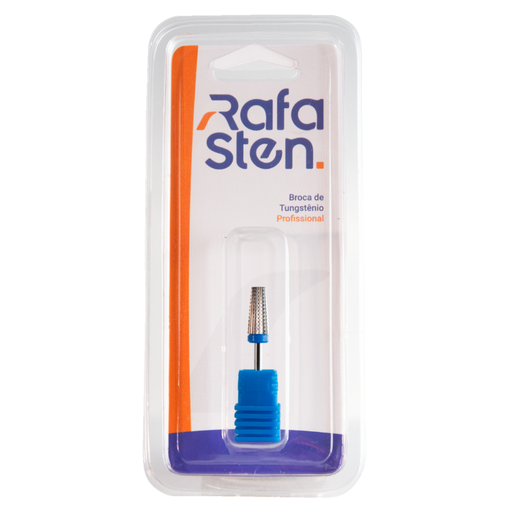 Broca Profissional Cônica Azul RafaSten | Ideal para Nivelamento e Acabamento de Unhas de Gel Curvatura c Nail art