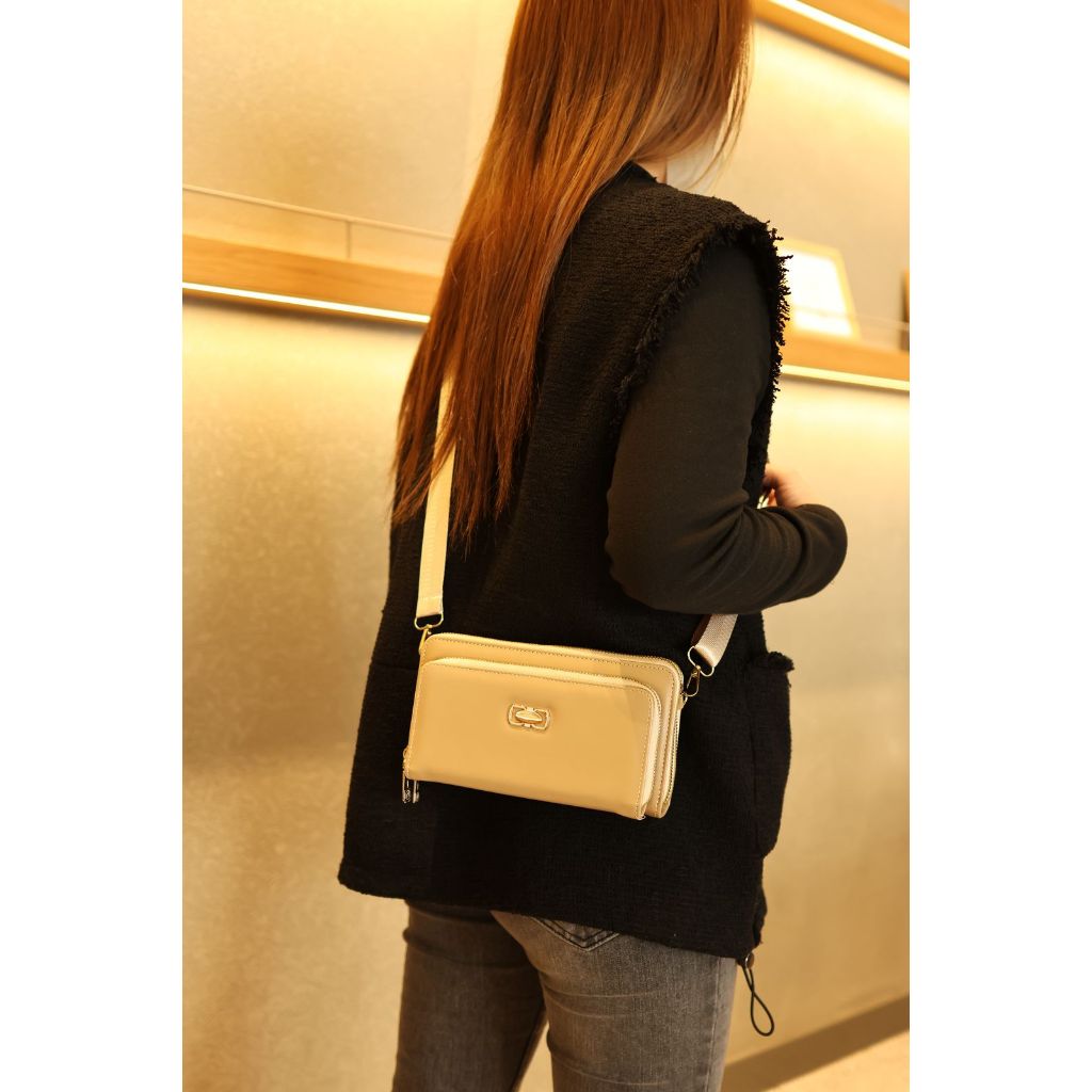 Carteira Bolsa Porta Celular Feminina De Couro Macio Transversal Alça De Ombro De Mão V2424