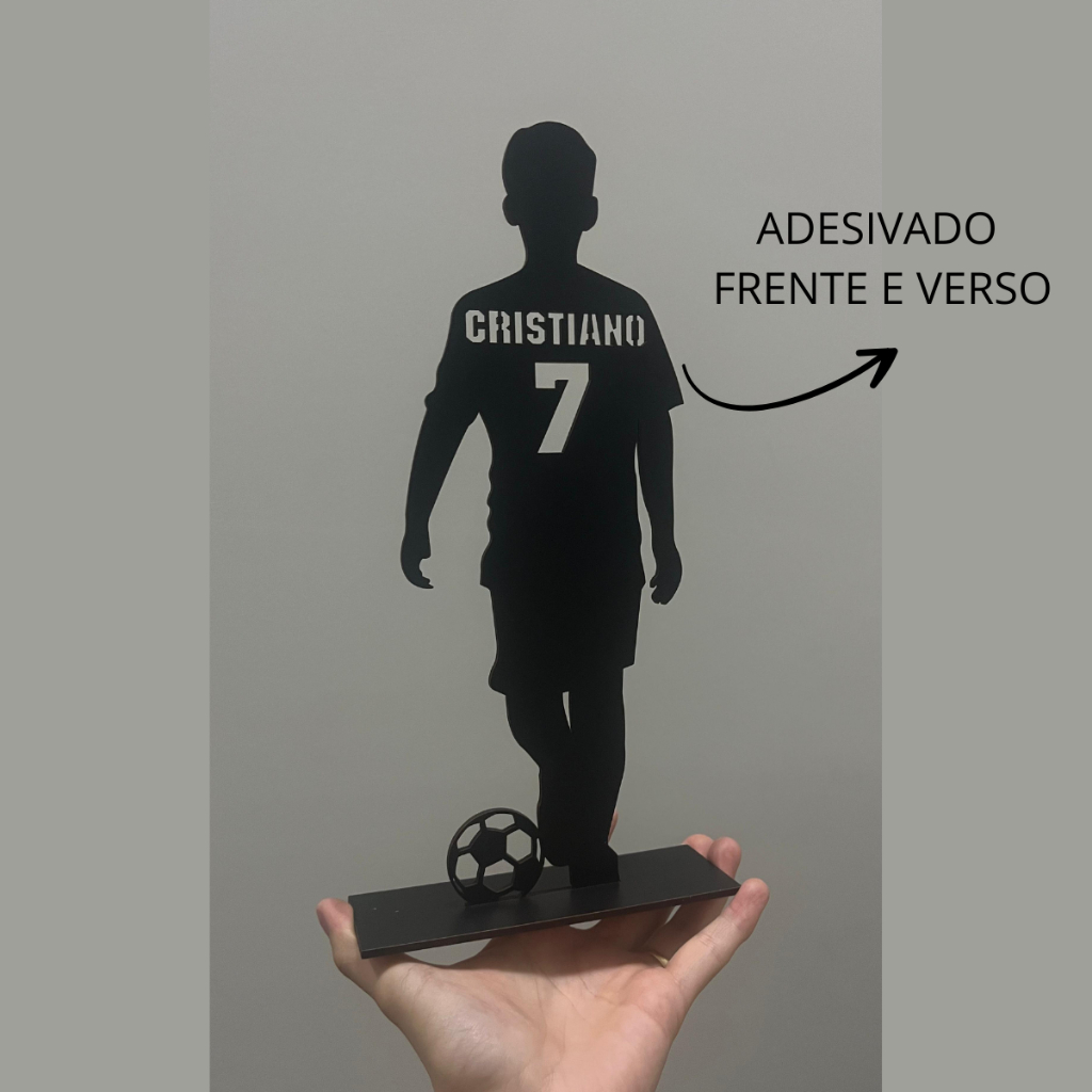 KIT 10 DISPLAY PERSONALIZADO FUTEBOL ADESIVADO FRENTE E VERSO