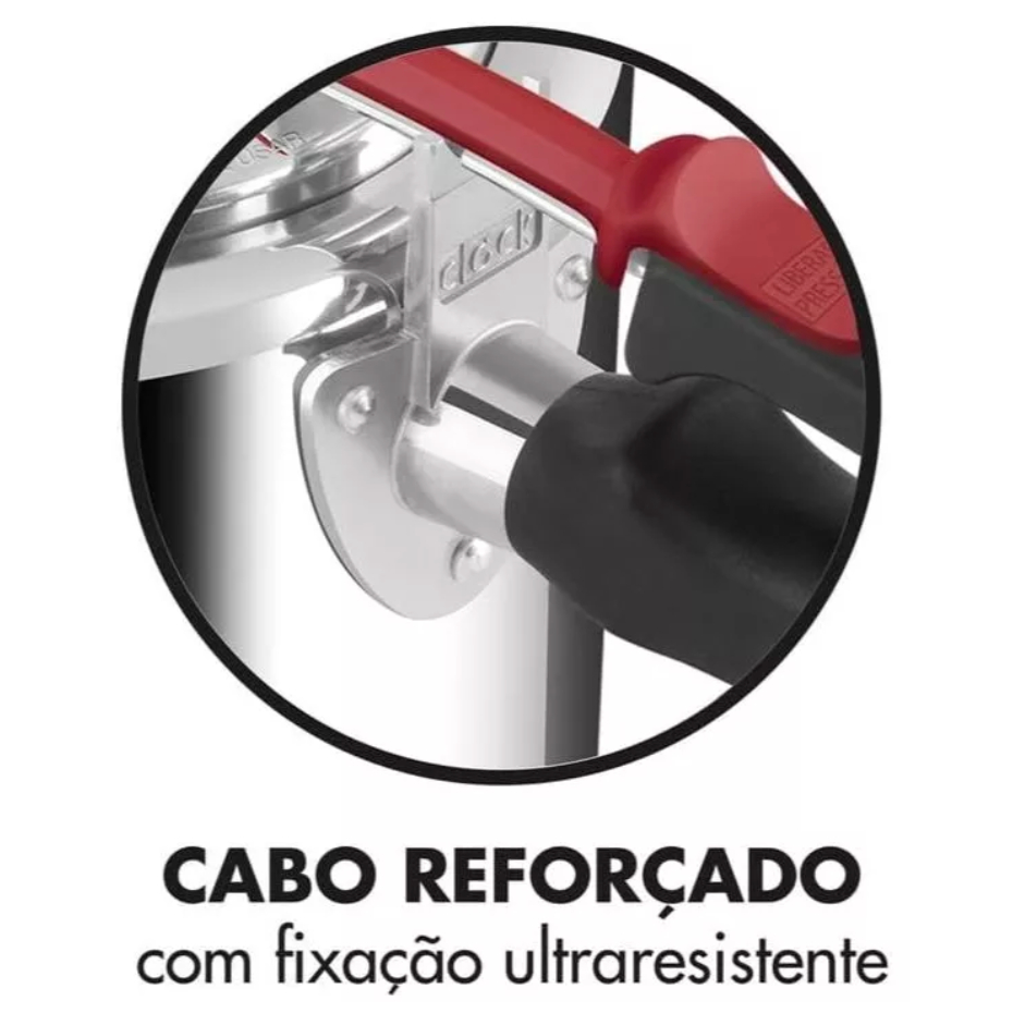 Panela De Pressão Clock - Aluminio Polido - 7,0L ORIGINAL